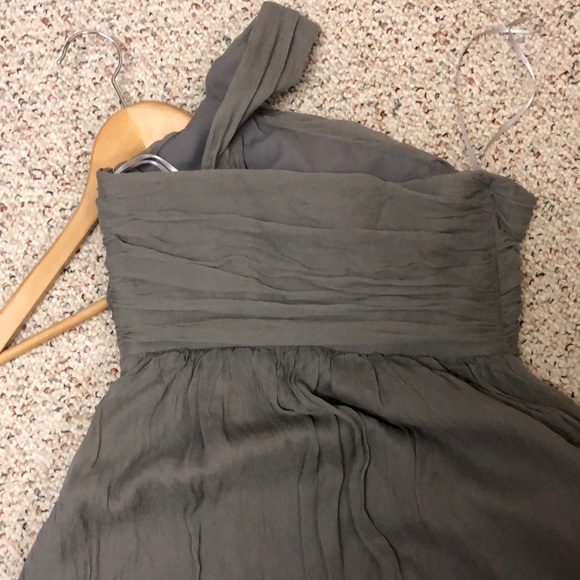 J Crew Kylie grey one shoulder bridesmaid dress - Picture 8 of 10